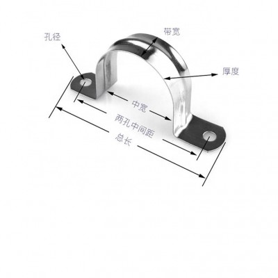 Stainless steel U type hose saddle pipe clamps suppliers for pvc pipe